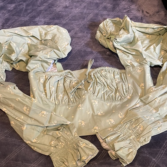 House Of Cb “Millicent” Olive long Sleeve Corset Top Size L+ US 12-14 - Picture 13 of 14